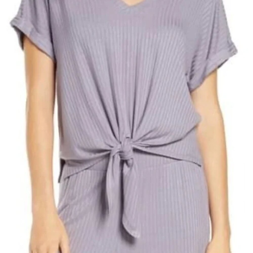 Socialite Tie Front V-Neck Tee